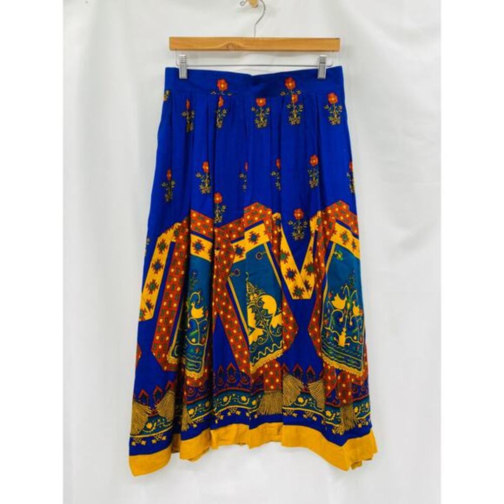 Vintage blue colorful fun maxi skirt‎